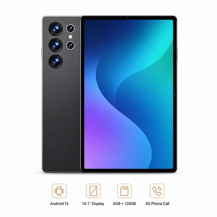 Tablette Android 13 10,1 po 4G LTE – 128 Go, processeur octocœur, écran IPS, double caméra et batterie 5000 mAh appel téléphonique Core 8 CPU AI accélère