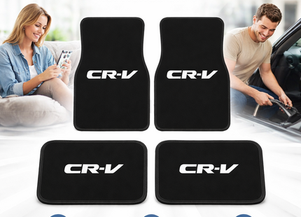 Tapis de Sol Automobile Honda CRV – Lot de 4 Pièces (2 Avant + 2 Arrière) – Tapis de Pieds en Caoutchouc Néoprène – Antidérapant – Imperméable – Facile à Nettoyer – Universel pour Voiture, SUV et Camion – Design Imprimé Élégant
