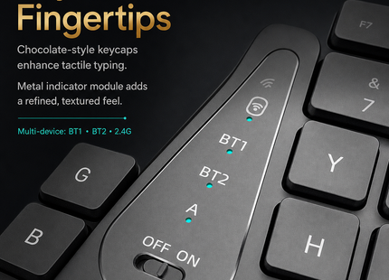 Clavier Ergonomique Sans Fil 2,4 GHz – Conception Divisée Naturelle – Repose-Poignets Intégré – Inclinaisons Réglables – 111 Touches avec Pavé Numérique – Touches Silencieuses et Réactives – Rechargeable – Compatible PC, Mac, Tablet