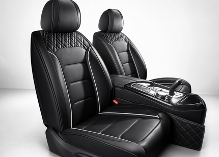 Housses de Siège de Voiture Universelles 5 Places – Style Professionnel Simple – Confortables et Durables pour Toutes les Saisons – Adaptées à la Plupart des Véhicules – Cuir Artificiel – Mousse PE Rembourrée