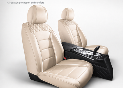 Housses de Siège de Voiture Universelles 5 Places – Style Professionnel Simple – Confortables et Durables pour Toutes les Saisons – Adaptées à la Plupart des Véhicules – Cuir Artificiel – Mousse PE Rembourrée
