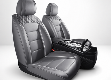 Housses de Siège de Voiture Universelles 5 Places – Style Professionnel Simple – Confortables et Durables pour Toutes les Saisons – Adaptées à la Plupart des Véhicules – Cuir Artificiel – Mousse PE Rembourrée