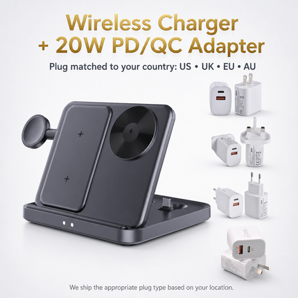 Support de Charge Sans Fil 15W pour Galaxy Z Flip/Fold 7/S26 Ultra – Compatible avec les Montres et Écouteurs – Certifié CE, FCC, RoHS