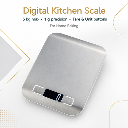 Balance de Cuisine Électronique Précise 1g - 5kg, Écran LCD, Compacte et Portable pour Bâtir et Cuisiner à la Maison