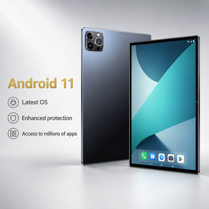Tablette 10,1 Pouces Android 11 – 4 Go RAM + 64 Go ROM – Batterie 5000 mAh – Double Caméra 2 MP – Google Play – Design Ultra Fin – Wi-Fi, Type-C, OTG, Carte TF – Étui de Protection