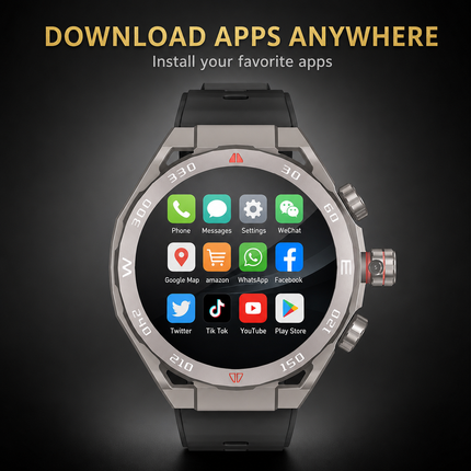 Reloj inteligente 4G AMOLED de 1,43″ con GPS, tarjeta SIM, videollamadas y seguimiento de actividad – hasta 32 GB de RAM / 256 GB, compatible con todas las redes, tarjeta SIM, videollamadas, pago, reconocimiento facial, GPS, resistente al agua IP67.