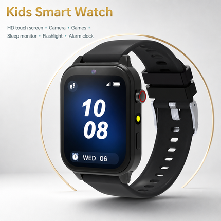 Montre intelligente pour enfant avec caméra HD, écran tactile 1,83 po, jeux, suivi du sommeil et podomètre
