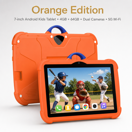 Tablette Enfant 7 Pouces Android 13 – 4GB RAM, 64GB ROM, Caméras Doubles, Cadeau Idéal pour les Enfants