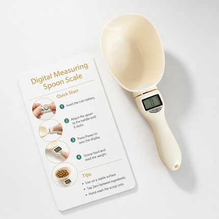 Balance Numérique Cuillère Mesure Alimentation Animale et Cuisine - Écologique, Précise et Certifiée CE (1 Pièce)