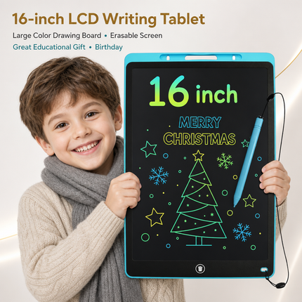 Tablette d’écriture LCD 16 pouces – Ardoise électronique effaçable pour dessin et apprentissage dès 3 ans