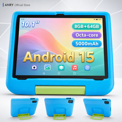 Kids Tablet, 10.1-inch Android 15 Kids Tablet 2020 with Eye Protection Screen, 8GB (4+4GB) RAM 64GB Storage, 5000mAh Battery