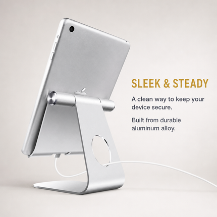 Support de Tablette Réglable en Aluminium – Dock de Bureau pour Tablettes 4 à 13 pouces – Compatible iPad, Kindle, Nexus – Design Pliable et Antidérapant