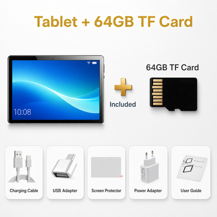 Tablette Android 13 10,1 po 4G LTE – 128 Go, processeur octocœur, écran IPS, double caméra et batterie 5000 mAh appel téléphonique Core 8 CPU AI accélère
