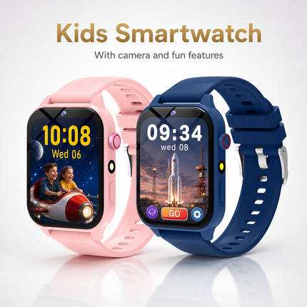Montre intelligente pour enfant avec caméra HD, écran tactile 1,83 po, jeux, suivi du sommeil et podomètre