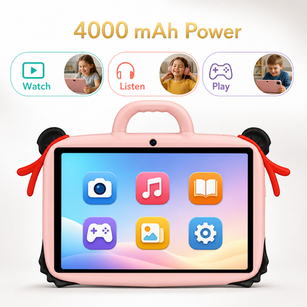 Tablette Enfant 7 Pouces avec Écran IPS, Caméra Double, 4GB+64GB, Android 13 - Idéale pour Études et Jeux