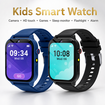 Montre intelligente pour enfant avec caméra HD, écran tactile 1,83 po, jeux, suivi du sommeil et podomètre