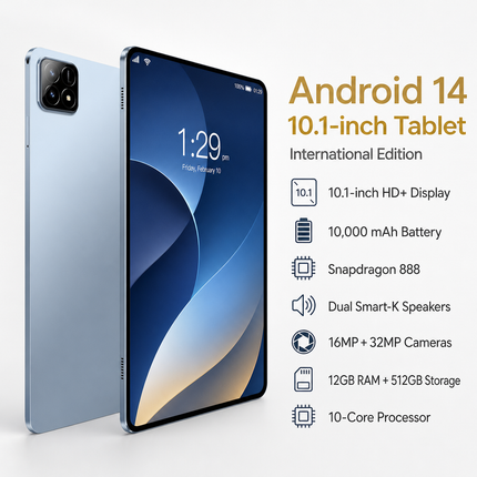Tablette Android Pad 6S 11 pouces – 12 Go RAM, 512 Go, écran 2K, Android 14, processeur Octa-Core, double SIM 5G, Wi-Fi et caméra 32 MP