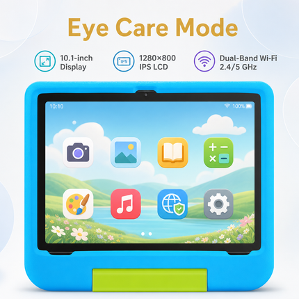 Kids Tablet, 10.1-inch Android 15 Kids Tablet 2020 with Eye Protection Screen, 8GB (4+4GB) RAM 64GB Storage, 5000mAh Battery