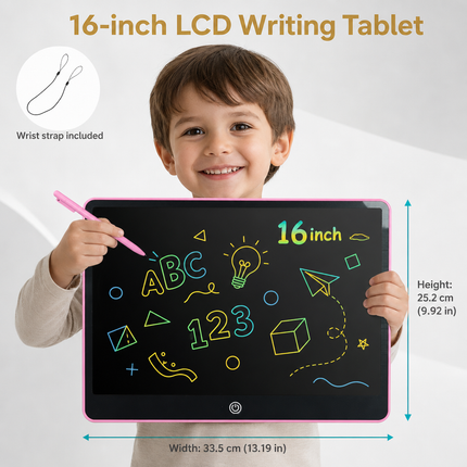 Tablette d’écriture LCD 16 pouces – Ardoise électronique effaçable pour dessin et apprentissage dès 3 ans