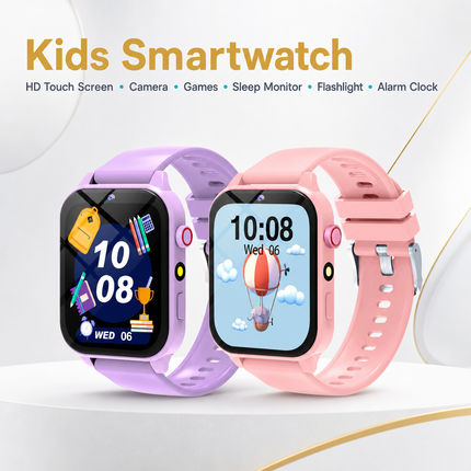 Montre intelligente pour enfant avec caméra HD, écran tactile 1,83 po, jeux, suivi du sommeil et podomètre