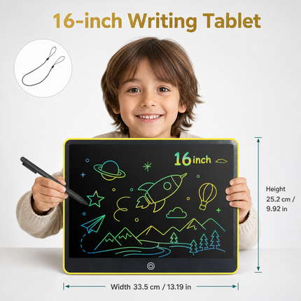 Tablette d’écriture LCD 16 pouces – Ardoise électronique effaçable pour dessin et apprentissage dès 3 ans