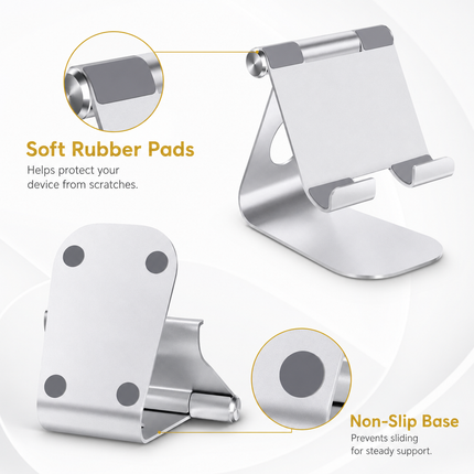Support de Tablette Réglable en Aluminium – Dock de Bureau pour Tablettes 4 à 13 pouces – Compatible iPad, Kindle, Nexus – Design Pliable et Antidérapant