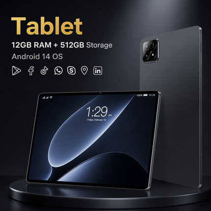 Tablette Android Pad 6S 11 pouces – 12 Go RAM, 512 Go, écran 2K, Android 14, processeur Octa-Core, double SIM 5G, Wi-Fi et caméra 32 MP