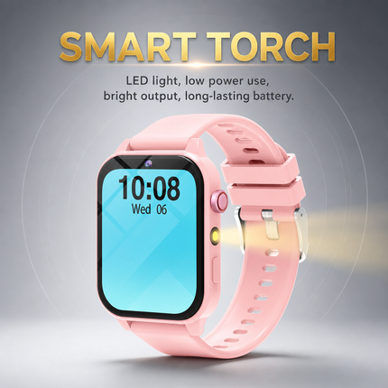 Montre intelligente pour enfant avec caméra HD, écran tactile 1,83 po, jeux, suivi du sommeil et podomètre