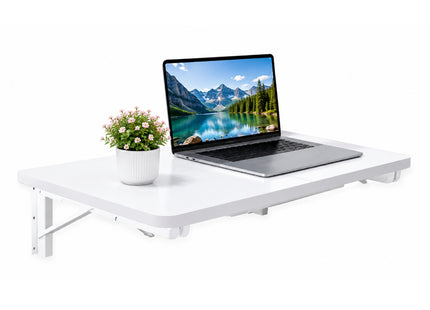 Table Pliante Murale Améliorée – Tailles : 80×40 cm, 100×50 cm, 120×50 cm – Bureau Rabattable avec Supports en Acier Pliants – Surface Imperméable – Charge Jusqu’à 81 kg – Pour Buanderie, Cuisine, Garage, Bureau, Atelier