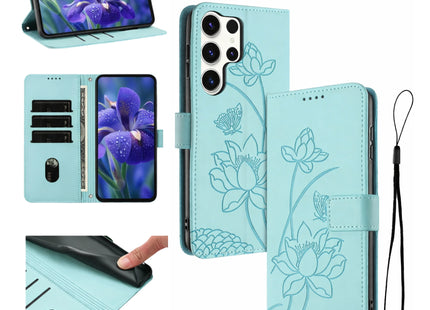 Étui Portefeuille Cuir PU avec Motif Fleur Magnétique - Compatible Samsung Galaxy S22, S23 Ultra, S24, A16, A26, Série FE