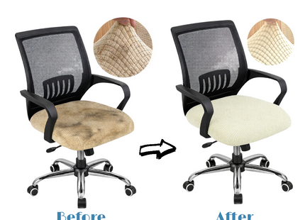 Housse de Siège Élastique Polyester pour Chaise de Bureau - Protège Chaise de Bureau, Fauteuil de Bureau, Protection Antitaches