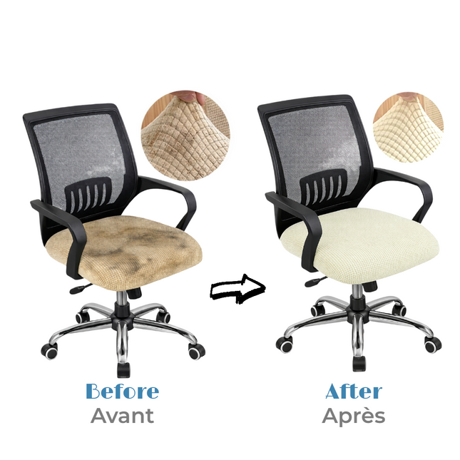Housse de Siège Élastique Polyester pour Chaise de Bureau - Protège Chaise de Bureau, Fauteuil de Bureau, Protection Antitaches