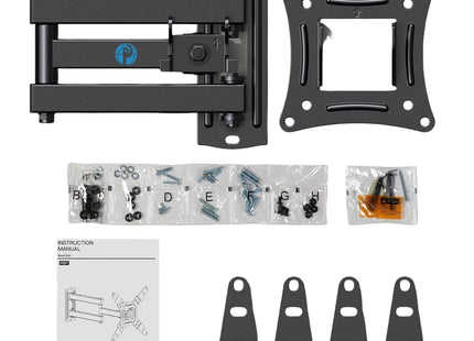 Support Mural Articulé Full Motion pour TV 13-42 Pouces – Compatible VESA 200x200mm – Rotation, Inclinaison et Extension – Charge Maximale 20 kg – Acier Allié – Modèle PISF1