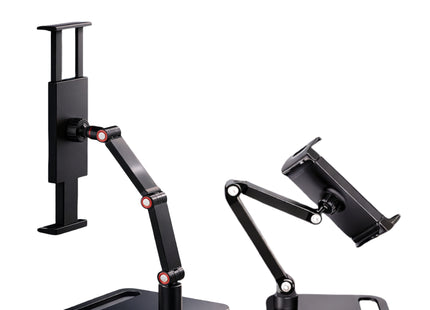 Support de Bureau pour Écran Portable  – Bras d’écran unique réglable en métal 3 sections, fixation par serrage sans outil pour bureau, maison ou gaming