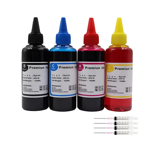 Kit de Recharge Universel d’Encre Colorée pour Imprimantes HP – Compatible avec HP 301, 302, 304, 305 XL (Deskjet 2540, 2050, 2620, 5030, etc.)