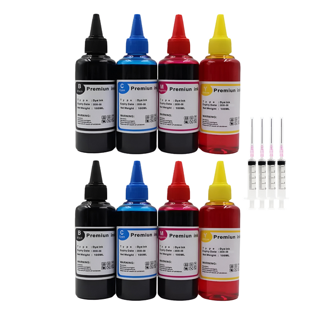 Kit de Recharge Universel d’Encre Colorée pour Imprimantes HP – Compatible avec HP 301, 302, 304, 305 XL (Deskjet 2540, 2050, 2620, 5030, etc.)