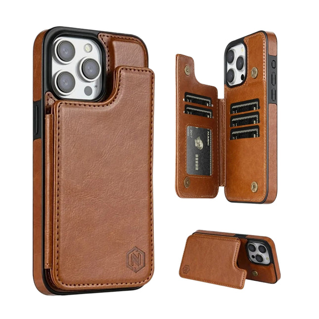 Étui Portefeuille Cuir PU Anti-RFID et Anti-Vol Magnétique | Pour iPhone 16 Pro Max 15 Plus 14 13 12 11 SE3 SE2 XR XS 8 7 | Poche Coque de Protection avec Porte-Cartes et Support