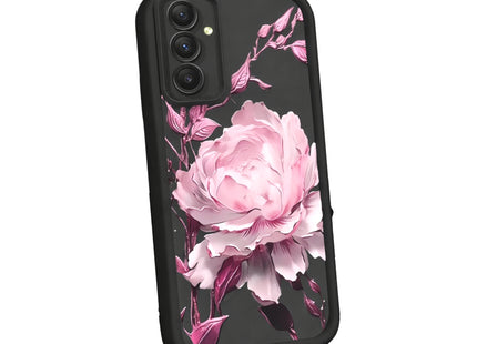 Funda de silicona a prueba de golpes con estampado de flores blancas y rosas | Bolsillo para Samsung Galaxy A14, A15, A25, A54 5G, S21, S23, S24 Plus, S25 | Protección completa y elegante