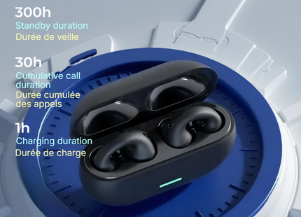 Casque Audio Bluetooth 5.3 à Conduction Osseuse - Réduction de Bruit Active, Léger & Confortable - Sport, Jeux, Appels HD - ZONGJI T75 PRO