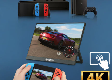 Écran Tactile Portable Anmite 16 Pouces 1200P HDR – Moniteur Gaming pour PC, Xbox, PS5, Switch et Téléphone