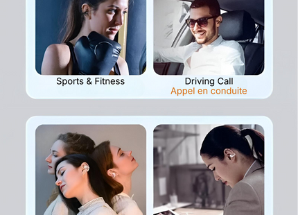 Casque Audio Bluetooth 5.3 à Conduction Osseuse - Réduction de Bruit Active, Léger & Confortable - Sport, Jeux, Appels HD - ZONGJI T75 PRO