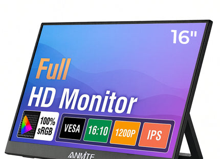 Écran Tactile Portable Anmite 16 Pouces 1200P HDR – Moniteur Gaming pour PC, Xbox, PS5, Switch et Téléphone