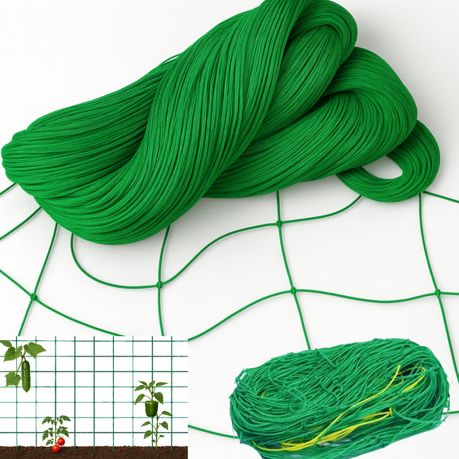 Strong Nylon Garden Trellis - Support Netting for Climbing Plants and Vegetables - Heavy Duty Square Mesh
