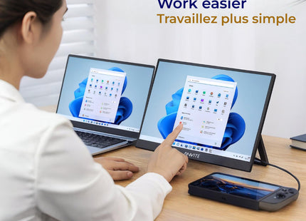 Écran Tactile Portable Anmite 16 Pouces 1200P HDR – Moniteur Gaming pour PC, Xbox, PS5, Switch et Téléphone
