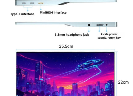 Écran Portable 4K 15,6" Moniteur USB-C/HDMI Couleurs 100% sRGB IPS, Luminosité 500 nits Parfait pour Mac/PC/Smartphone Gamers (Switch/PS5/Raspberry Pi) Télétravail