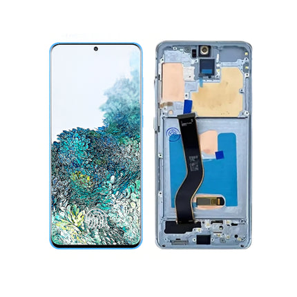 Samsung Galaxy S20+ G985F 6.7" Full AMOLED Screen - Assembled Kit with Frame and Cover - Black/Grey/White/Light Blue/Dark Blue - 6 Month Warranty