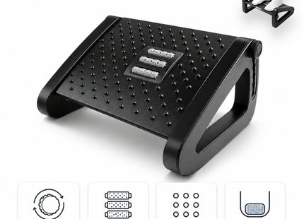 Appui-Pied Ergonomique Réglable pour Bureau – Repose-Pieds Portable Confortable – Hauteur Ajustable – Soulagement des Tensions – Idéal pour Télétravail, Bureau, Étude – Design Minimaliste Moderne – Plastique Durable