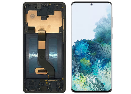 Écran AMOLED Complet Samsung Galaxy S20+ G985F 6.7" - Kit Assemblé avec Cadre et Couvercle - Noir/Gris/Blanc/Bleu Clair/Bleu Foncé - Garantie 6 Mois