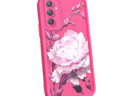 Funda de silicona a prueba de golpes con estampado de flores blancas y rosas | Bolsillo para Samsung Galaxy A14, A15, A25, A54 5G, S21, S23, S24 Plus, S25 | Protección completa y elegante