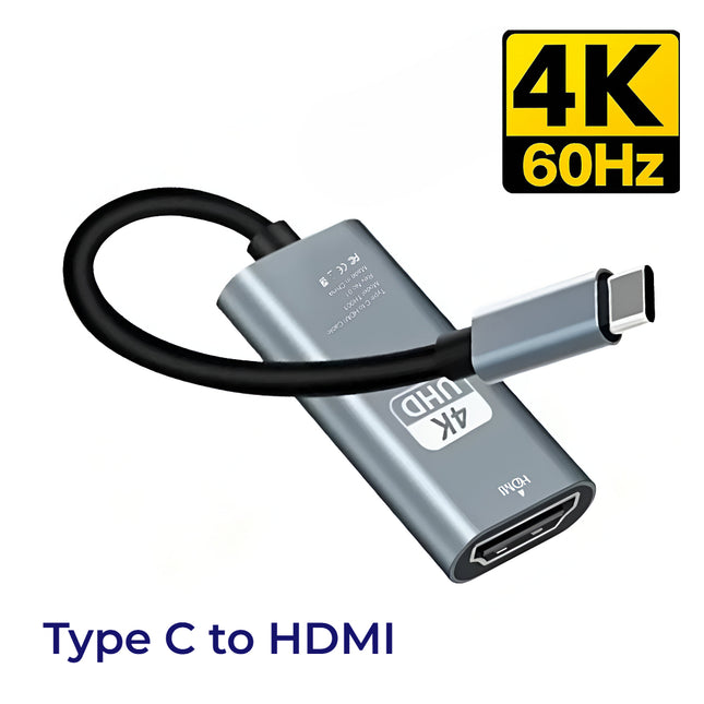 4K 60Hz  Type C to HDMI Adapter USB 3.1 HUB HDTV Converter Cable for iPhone 15 TV Converter for PC MacBook iPad Samsung Laptop